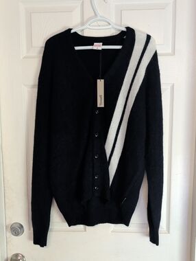 Birdweil Beach Britches Men's Blue And White Striped Cardigan Size M New NWT